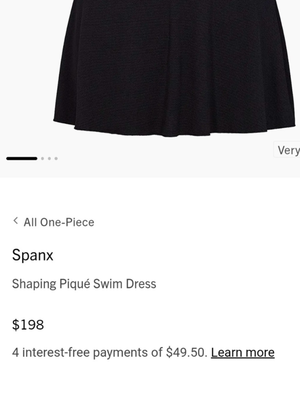 SPANX shaping pique Black V-Neck One-Piece Swim Dress size large nwt - Picture 8 of 16